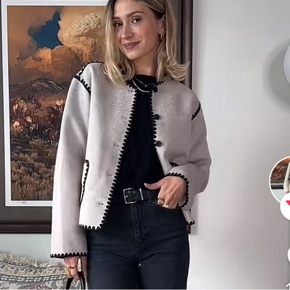 Rails Beige and Black Accent Blazer - Picture 2 of 10